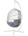 PE Rattan Hanging Chair with Stand White ACRI_842585