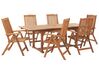 Hagesett bord og 6 stoler akasietre lysebrun JAVA  _802464