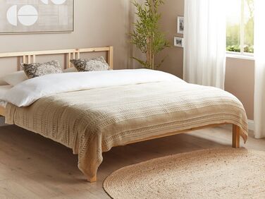 Cotton Bedspread 150 x 200 cm Beige DAULET