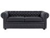 Soffgrupp 3-sits soffa + fåtölj läder svart CHESTERFIELD_769413