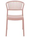 Conjunto de 4 cadeiras de jantar em plástico rosa GELA_825391
