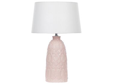 Lámpara de mesa de cerámica rosa/blanco 56 cm ZARIMA
