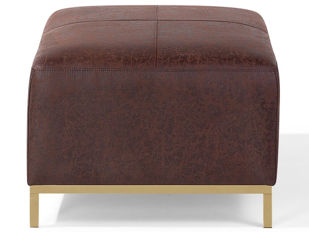 Ottomane Lederoptik braun goldenes Gestell OSLO | Beliani.de
