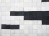 Teppich Leder schwarz / beige 160 x 230 cm Kurzflor BOLU_212684