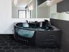 Whirlpool Corner Bath with LED 2140 x 1550 mm Black MARTINICA_680940