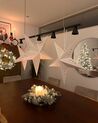 Weihnachtskranz weiss mit LED-Beleuchtung Schnee bedeckt ⌀ 70 cm SUNDO_900437