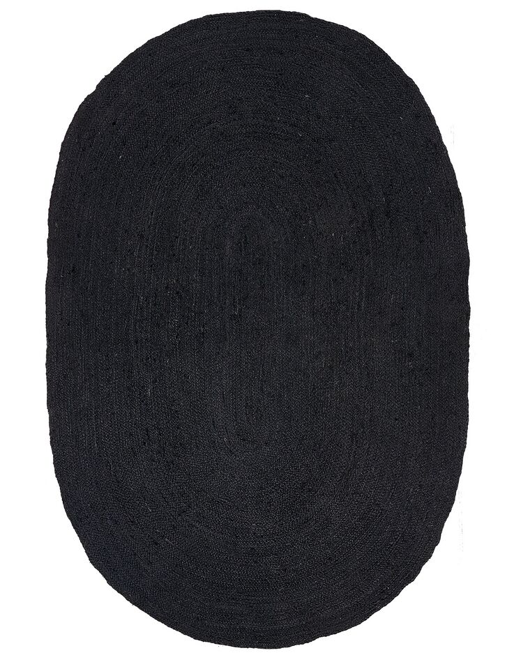 Alfombra de yute negro 160 x 230 cm DEMIRCI_886459