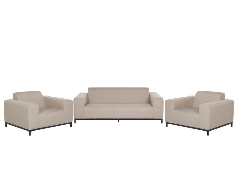 5 Seater Garden Sofa Set Beige with Black ROVIGO | Beliani.co.uk