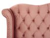 Cama con somier de terciopelo rosa 180 x 200 cm AYETTE_832192