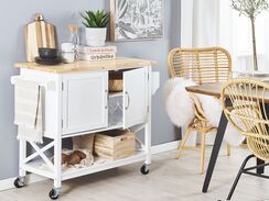 Valkoinen 2-ovinen tarjoiluvaunu MELE