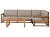 Lounge Set zertifiziertes Holz hellbraun 4-Sitzer modular Auflagen taupe TIMOR_833378