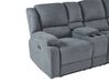 Corner Fabric Electric Recliner Sofa with USB Port Grey ROKKE_799643