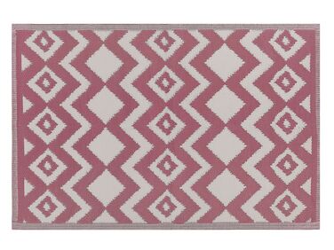 Outdoor Teppich rosa 180 x 270 cm ZickZack-Muster Kurzflor DEWAS