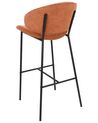 Conjunto de 2 sillas de bar de tela naranja KIANA_908133