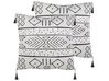 Set of 2 Velvet Cushions Geometric Pattern 45 x 45 cm White and Black SCHEFFLERA_815372