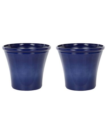 Conjunto de 2 vasos para plantas em fibra de argila azul marinho 46 x 46 x 40 cm KOKKINO