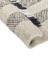 Teppich Wolle cremeweiß / schwarz 160 x 230 cm Streifenmuster Kurzflor TACETTIN_847220