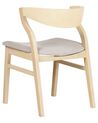 Set of 2 Dining Chairs Light Wood and Beige MAROA_881084
