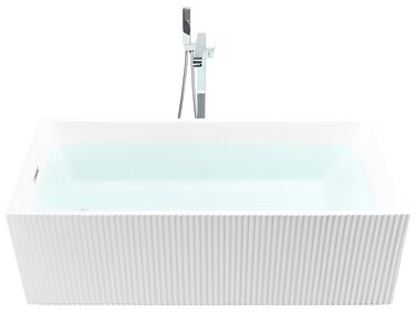 Fritstående rektangulært badekar 169 cm x 80 cm hvid GOCTA