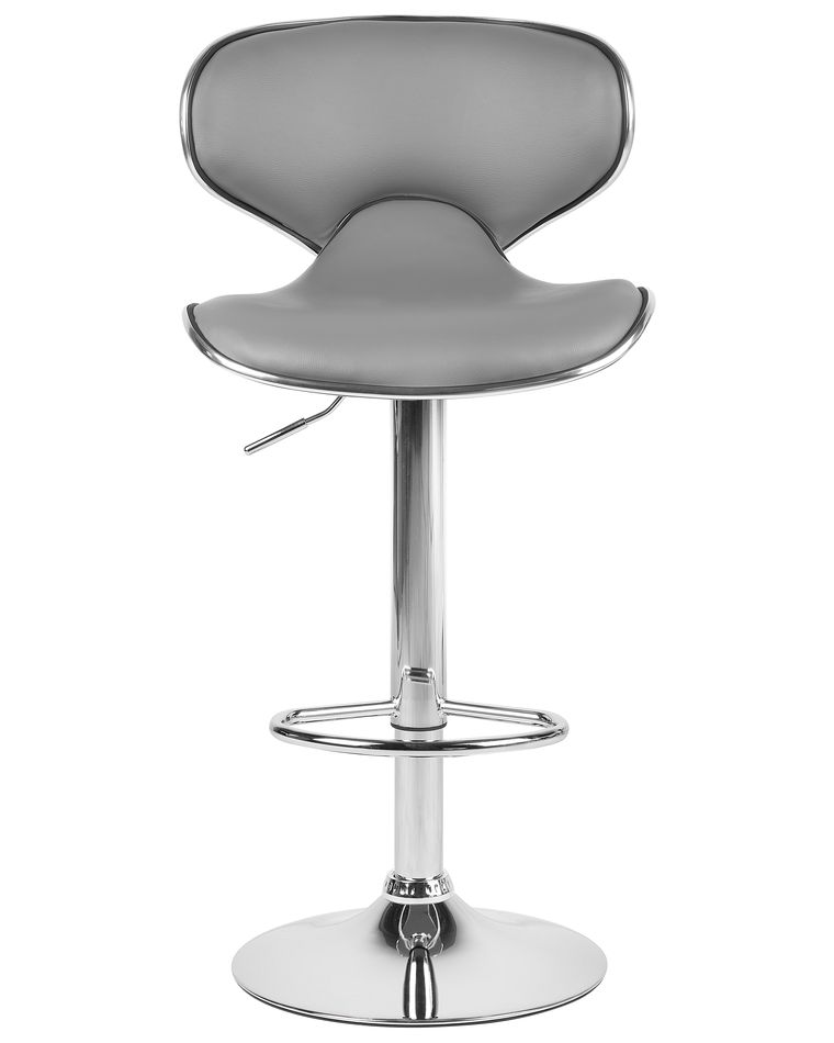 Set of 2 Faux Leather Swivel Bar Stools Grey CONWAY Beliani.co.uk