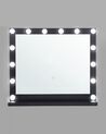 Badspiegel mit LED-Beleuchtung schwarz rechteckig 50 x 60 cm BEAUVOIR_814038