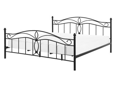 Kovová posteľ 140 x 200 cm čierna ANTLIA