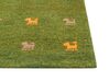 Gabbeh Teppich Wolle grün 80 x 150 cm Tiermuster Hochflor YULAFI _855742