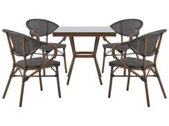 4-istuttava ulkoruokailuryhmä alumiini harmaa/tumma puu CASPRI 4-istuttava ulkoruokailuryhmä alumiini harmaa/tumma puu CASPRI