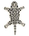 Tapete para crianças em lã creme e branca impressão leopardo 100 x 160 cm MIBU_873913