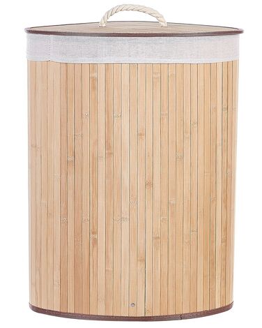 Cesto em madeira de bambu castanha clara e branca 60 cm MATARA