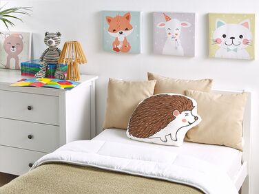 Set of 2 Cotton Kids Cushions Hedgehog 46 x 36 cm Brown BENAGULRU