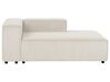 Left Hand 5 Seater Modular Jumbo Cord Corner Sofa Off-White APRICA_907842