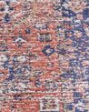 Teppich Baumwolle blau / rot 80 x 300 cm orientalisches Muster Kurzflor KURIN_852447