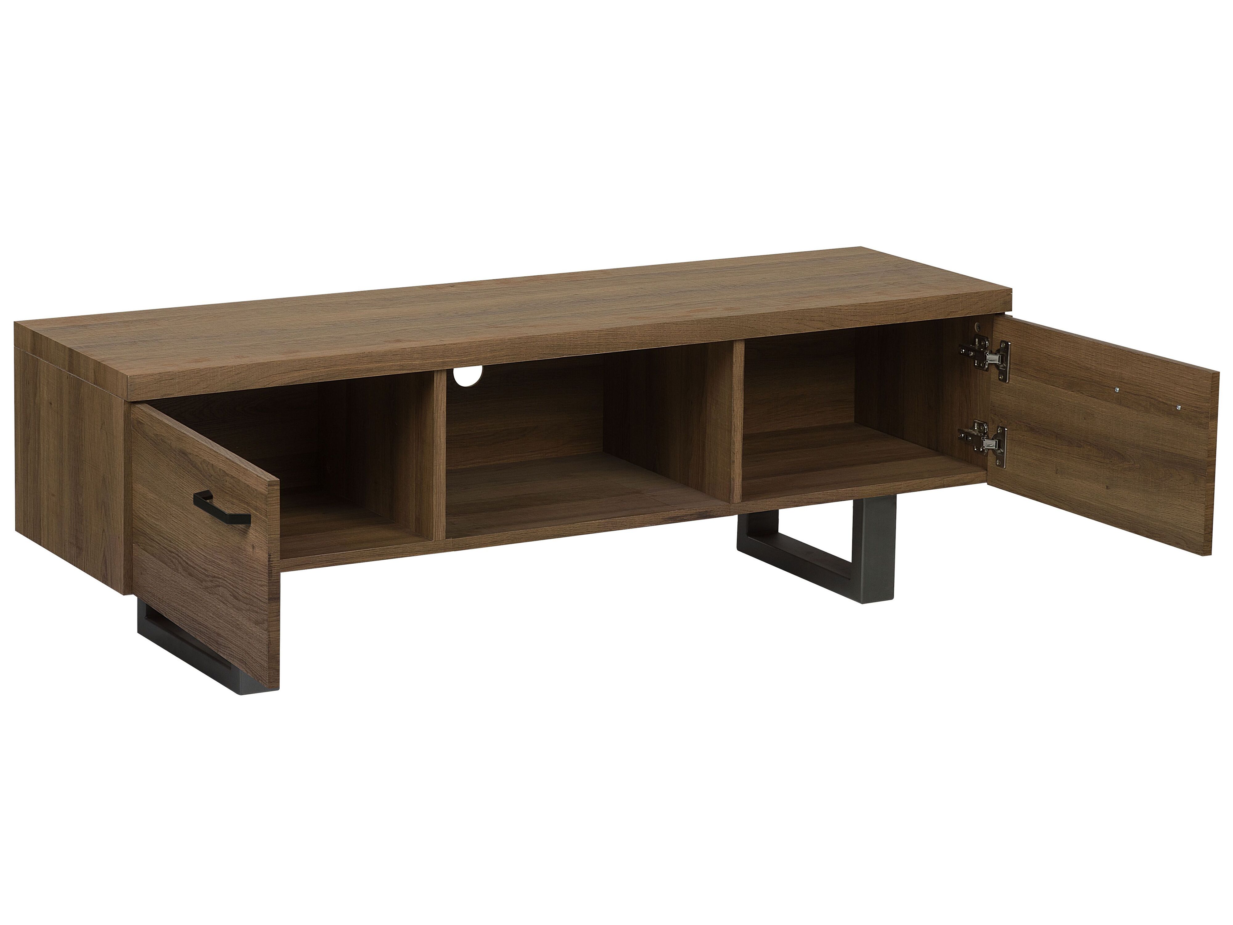TVMöbel dunkler Holzfarbton TIMBER Beliani.ch