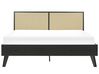Ratanová posteľ 160 x 200 cm čierna/svetlé drevo MONPAZIER_837579