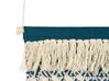 Dekoracja ścienna z frędzlami bawełniana niebiesko-beżowa NADRA _847627