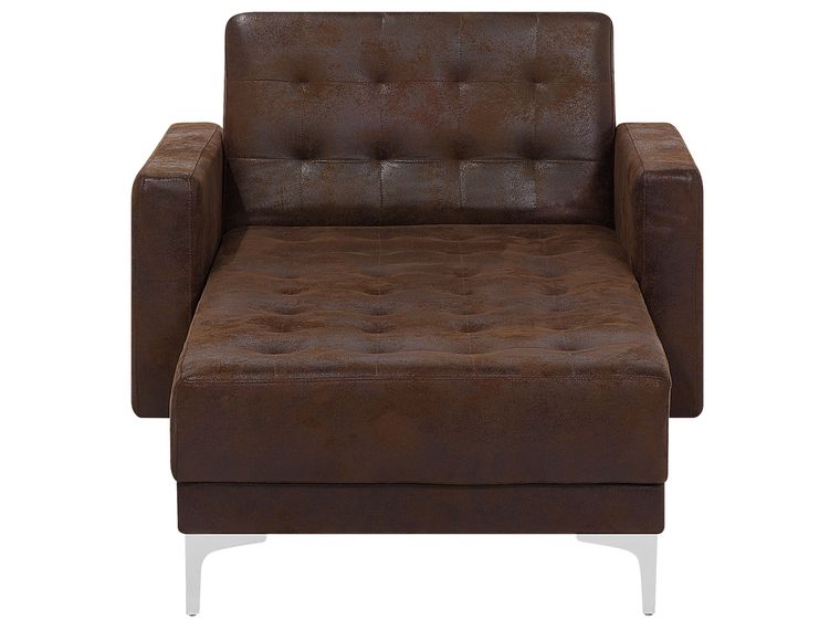 Faux Leather Chaise Lounge Brown ABERDEEN Beliani.co.uk