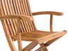 Zestaw 2 krzeseł ogrodowych drewniany z niebiesko-beżowymi poduszkami MAUI_722039