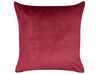 Set of 2 Velvet Cushions Reindeer Motif 45 x 45 cm Red BICOCCA_882644