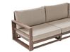 Lounge Set 3-teilig zertifiziertes Holz dunkelbraun 5-Sitzer modular Auflagen taupe TIMOR II_853372