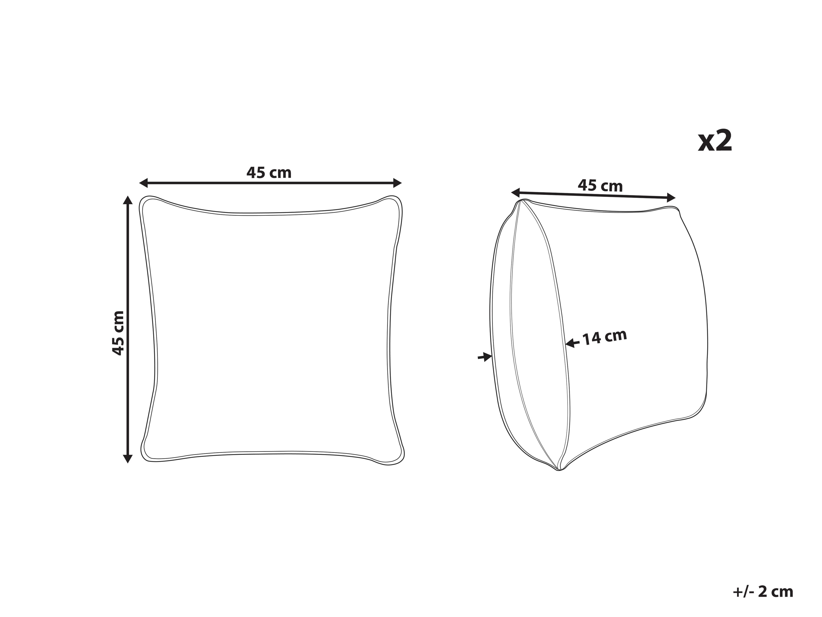 Set of 2 Cotton Cushions with Tassels 45 x 45 cm Black and White ROCHEA