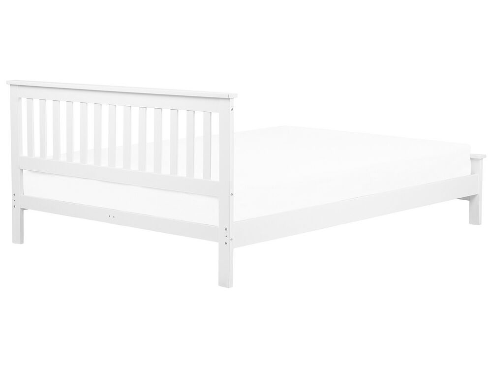 Wooden EU Super King Size Bed White MAYENNE Beliani.co.uk