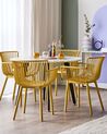 Set of 4 Plastic Dining Chairs Yellow PESARO_825404