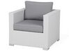 Lounge Set Rattan weiß 8-Sitzer modular Auflagen grau XXL_705599