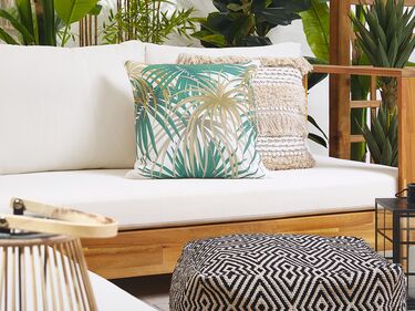 Set of 2 Outdoor Cushion Palm Leaf Motif 45 x 45 cm Multicolour GAIANA