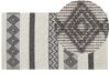 Teppich Wolle beige / grau 80 x 150 cm geometrisches Muster Kurzflor DAVUTLAR_830861
