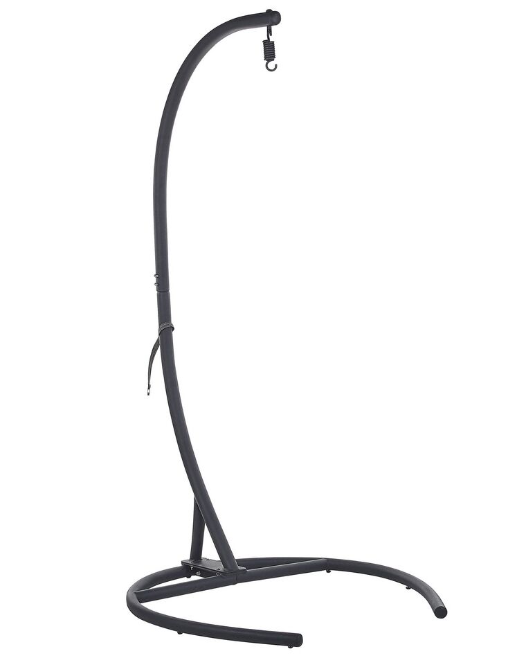 PE Rattan Hanging Chair with Stand Dark Grey SESIA ex Factury at Fair