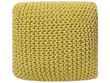 Cotton Knitted Pouffe 50 x 50 Yellow CONRAD