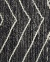 Teppich Baumwolle schwarz / weiss 80 x 150 cm geometrisches Muster Kurzflor KHENIFRA_831111