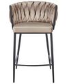 Set of 2 Velvet Bar Chairs Taupe MILAN_914386